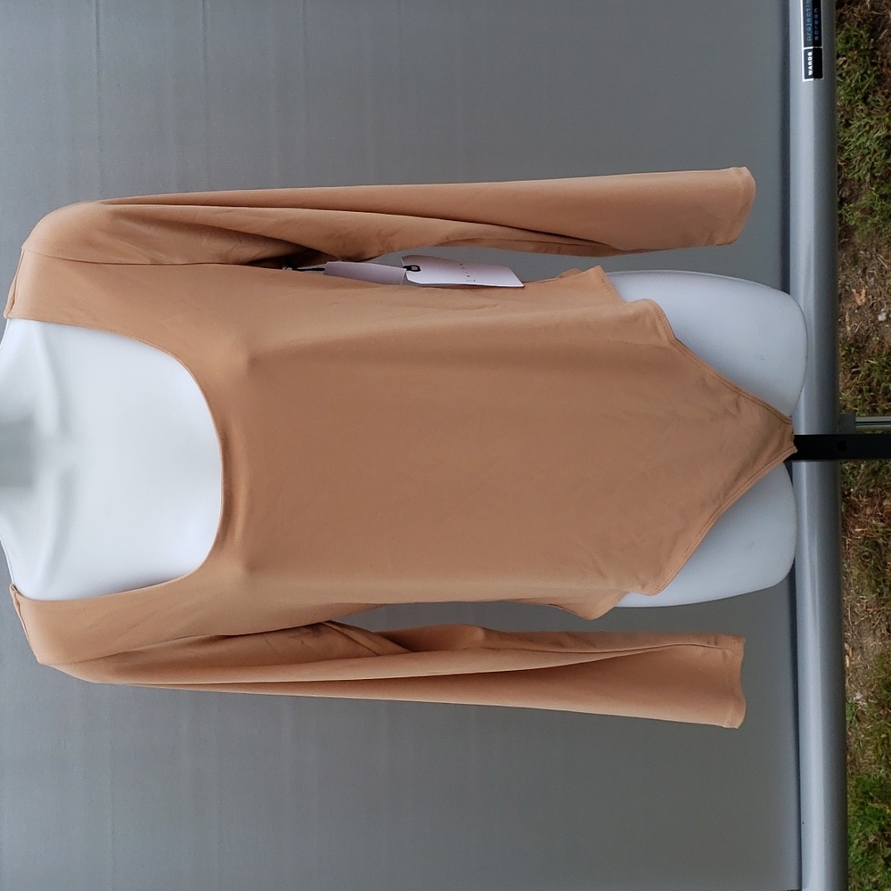 Women's Leith Double Scoop Long Sleeve Thong Bodysuit XL